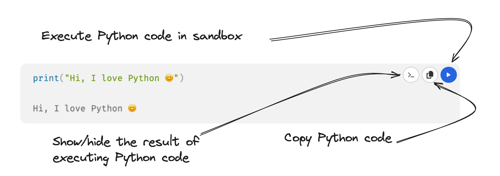 Description of the block with executable code
