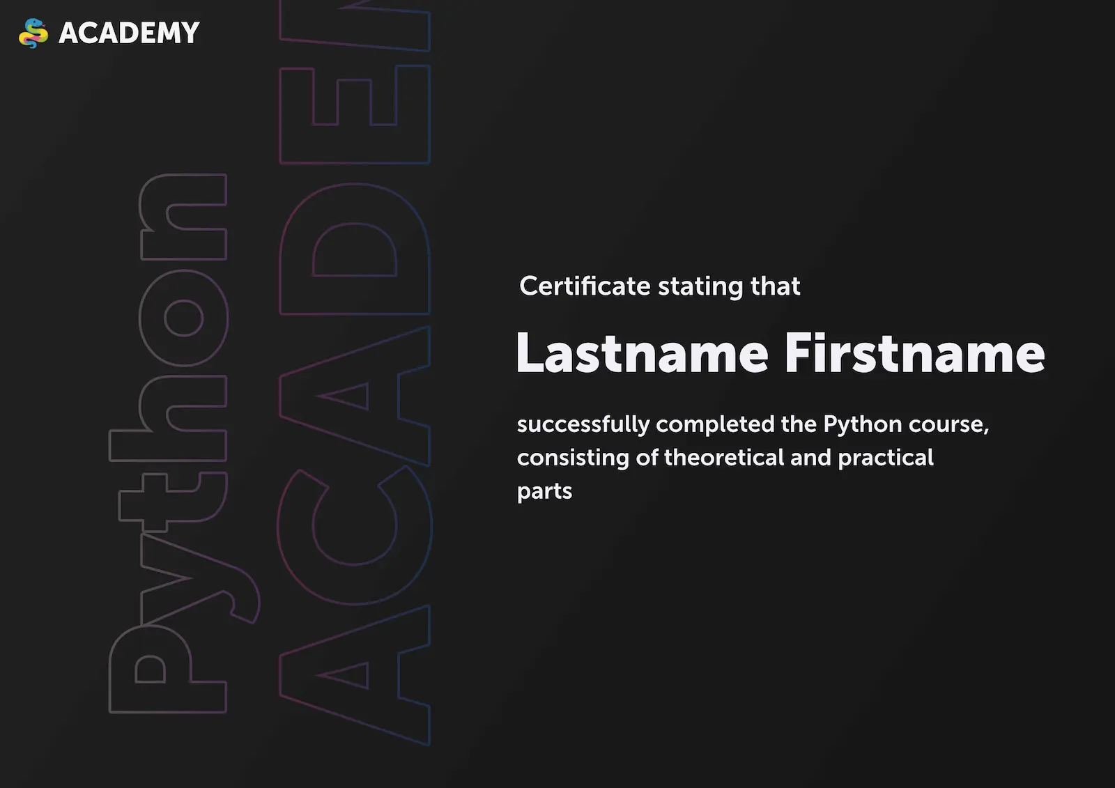 Python certificate